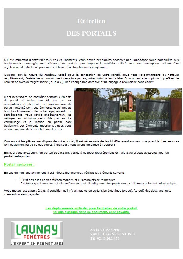 Fiche d'entretien